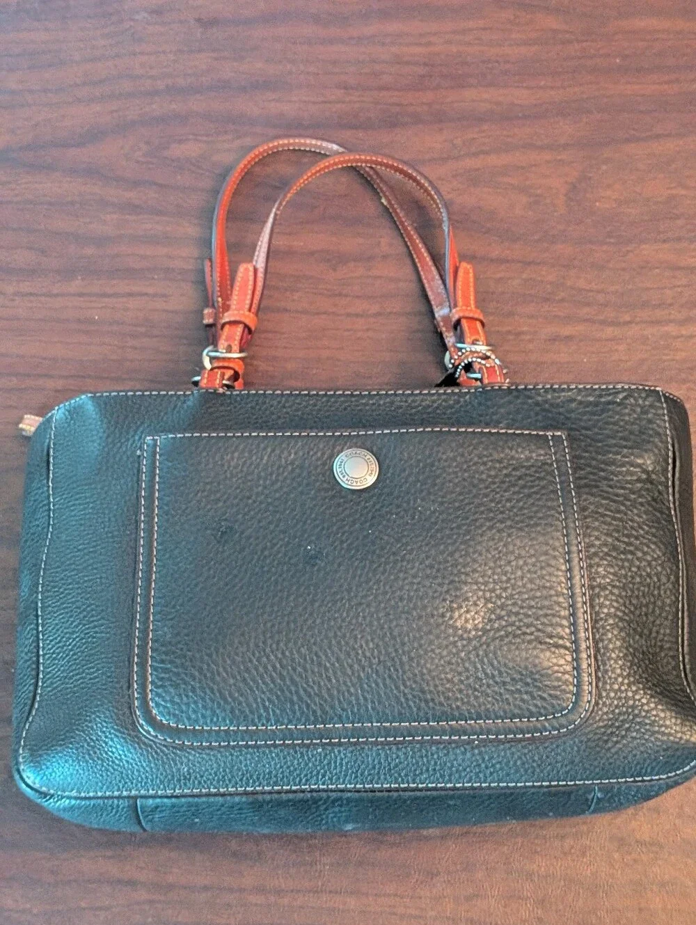 Vintage Coach Chelsea Tote Black Full Grain Cowhide Leather H0669 F08E97